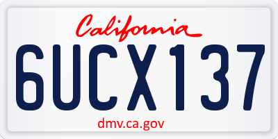 CA license plate 6UCX137