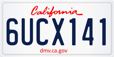 CA license plate 6UCX141