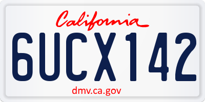 CA license plate 6UCX142