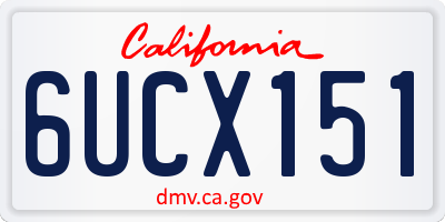 CA license plate 6UCX151