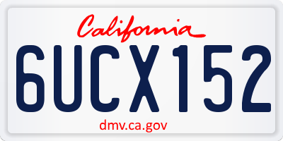 CA license plate 6UCX152