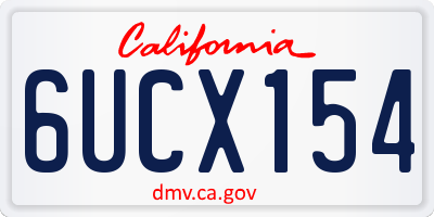 CA license plate 6UCX154