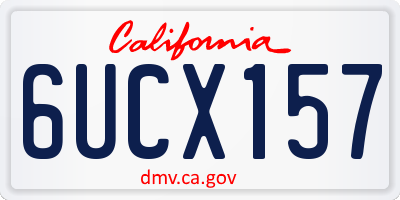 CA license plate 6UCX157