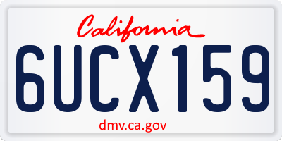 CA license plate 6UCX159