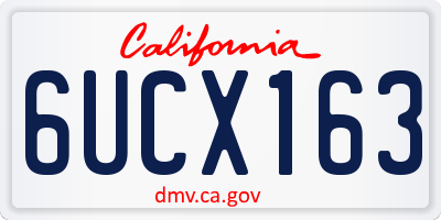 CA license plate 6UCX163