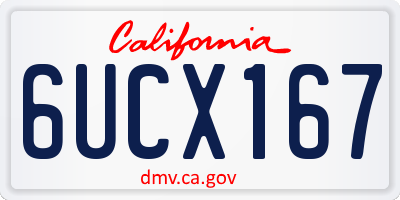 CA license plate 6UCX167
