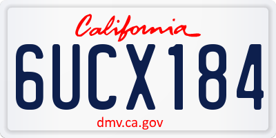 CA license plate 6UCX184