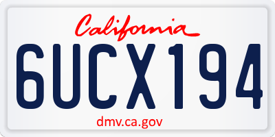 CA license plate 6UCX194