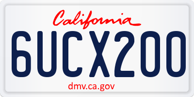 CA license plate 6UCX200