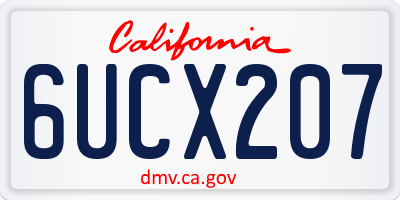 CA license plate 6UCX207