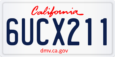 CA license plate 6UCX211