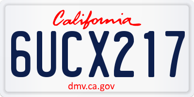 CA license plate 6UCX217