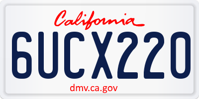 CA license plate 6UCX220