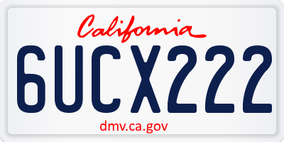 CA license plate 6UCX222