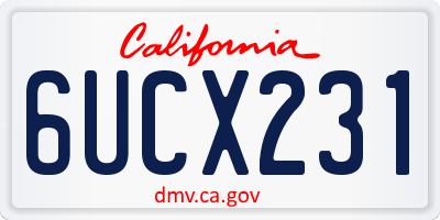 CA license plate 6UCX231