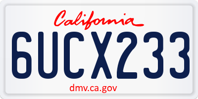 CA license plate 6UCX233