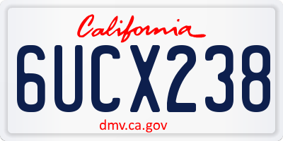 CA license plate 6UCX238
