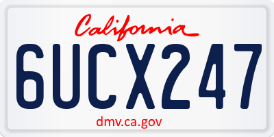 CA license plate 6UCX247