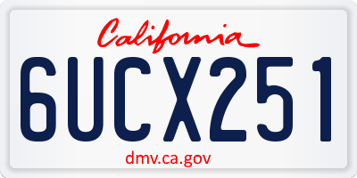 CA license plate 6UCX251