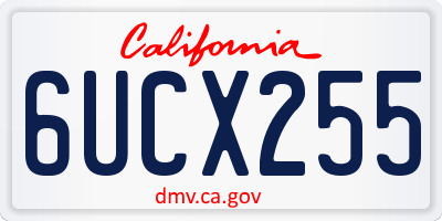 CA license plate 6UCX255