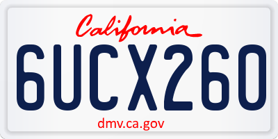 CA license plate 6UCX260