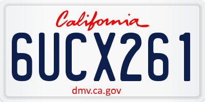 CA license plate 6UCX261