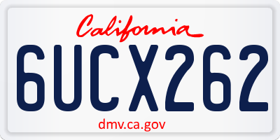 CA license plate 6UCX262