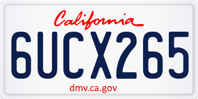 CA license plate 6UCX265