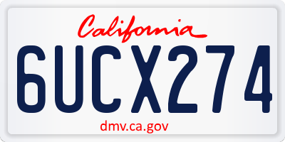 CA license plate 6UCX274