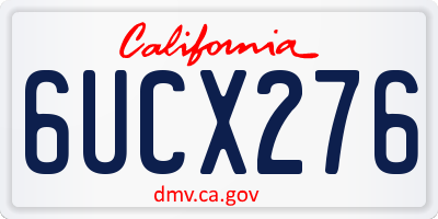 CA license plate 6UCX276