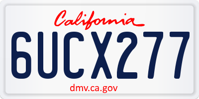 CA license plate 6UCX277