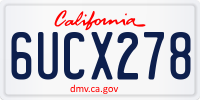 CA license plate 6UCX278