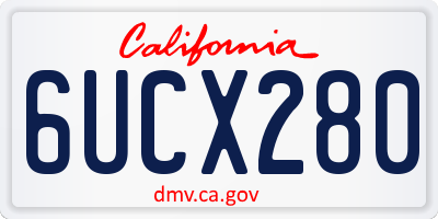 CA license plate 6UCX280