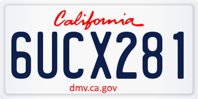 CA license plate 6UCX281