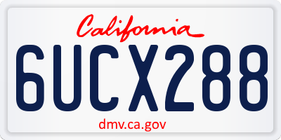 CA license plate 6UCX288