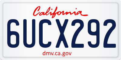 CA license plate 6UCX292