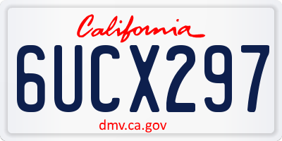 CA license plate 6UCX297