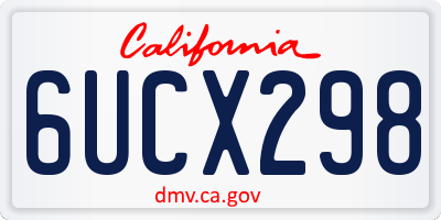 CA license plate 6UCX298
