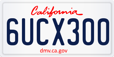 CA license plate 6UCX300