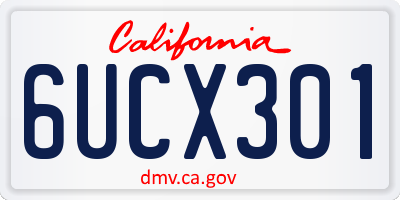 CA license plate 6UCX301