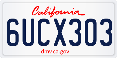 CA license plate 6UCX303