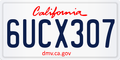 CA license plate 6UCX307