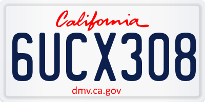 CA license plate 6UCX308