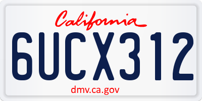 CA license plate 6UCX312