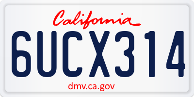 CA license plate 6UCX314