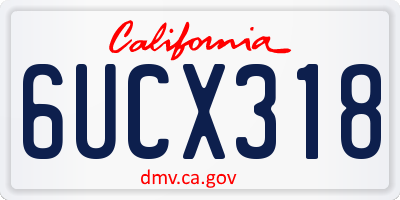 CA license plate 6UCX318