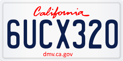 CA license plate 6UCX320
