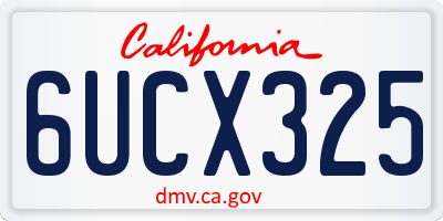 CA license plate 6UCX325