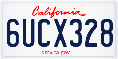 CA license plate 6UCX328