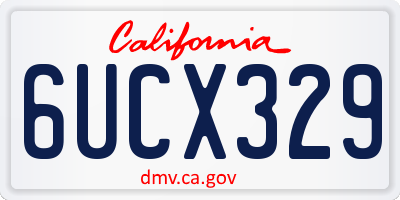CA license plate 6UCX329